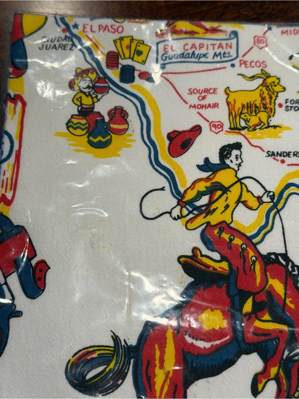 🆕NOS Red and White kitchen company flour sack Texas tea towel 22”x22” cotton